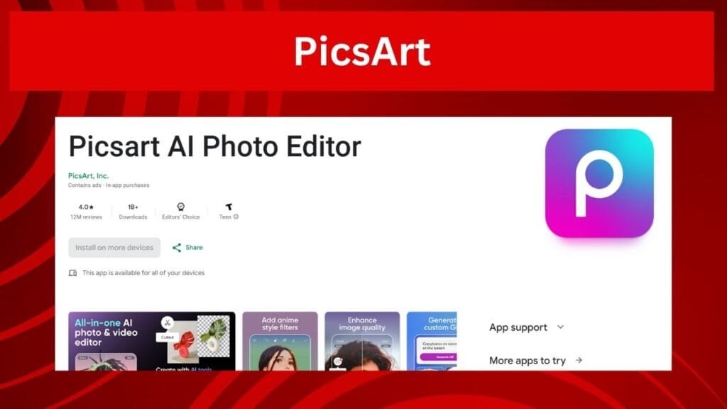 Picsart  (photo edit karne wala app)